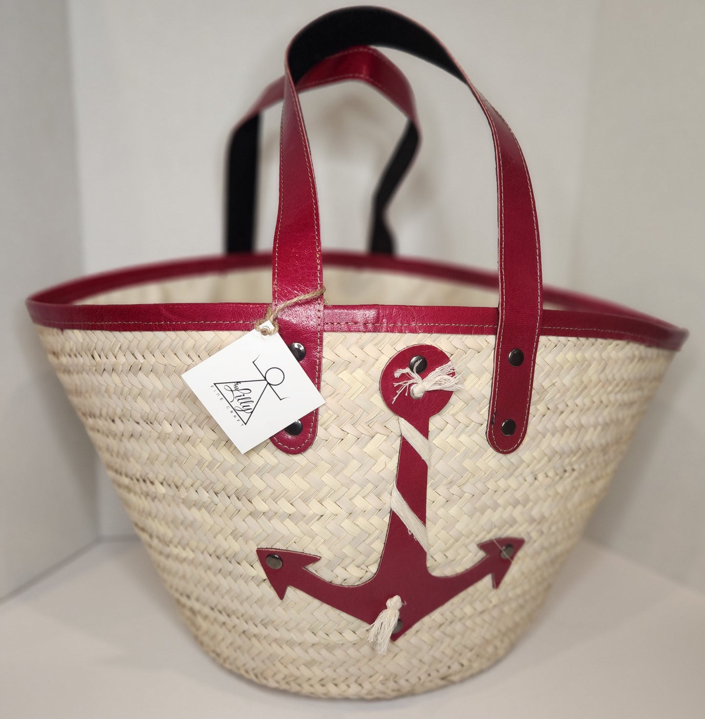 Straw (palm) basket leather